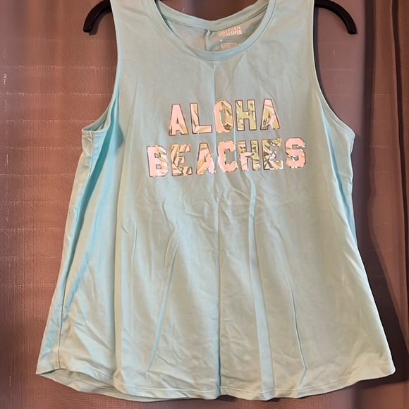 Teal muscle tee tank top - Picture 1 of 4